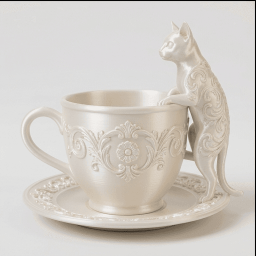 オシキャットのルネサンス肖像画アクセサリートレイ(シルクホワイト) 3