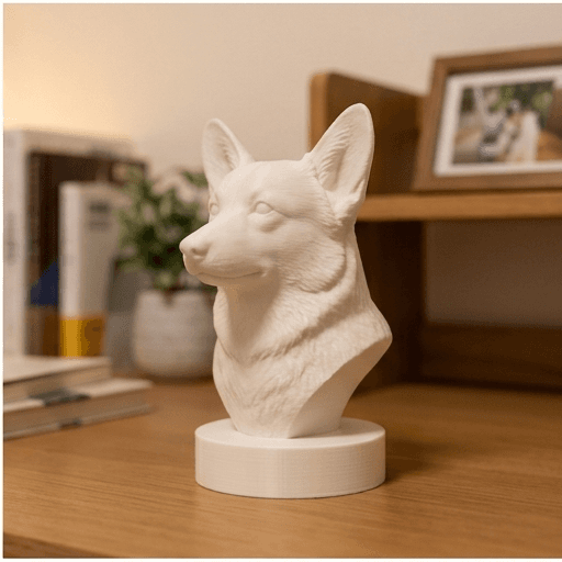 Pembroke Welsh corgi Renaissance Portrait Bust Sculpture