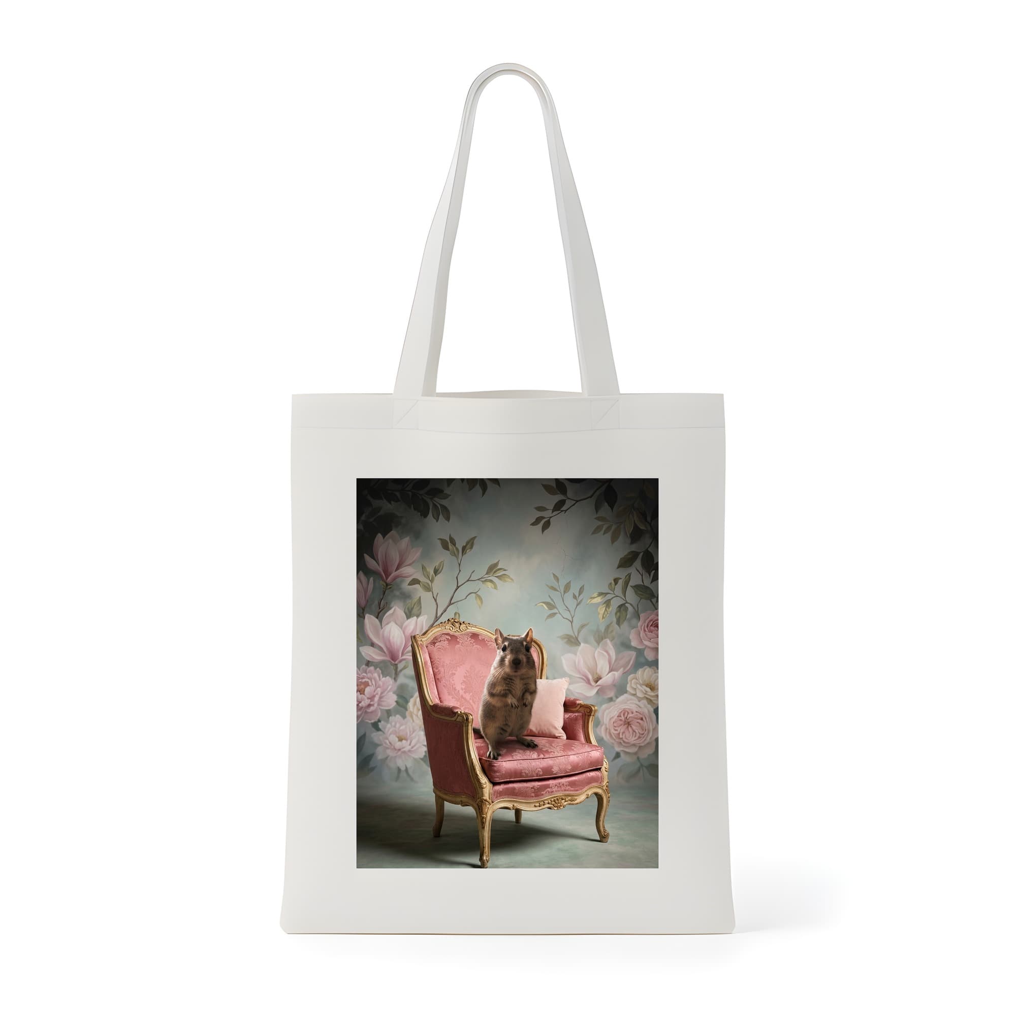 Degu Shabby Pink Oil-Painting Rococo Tote Bag