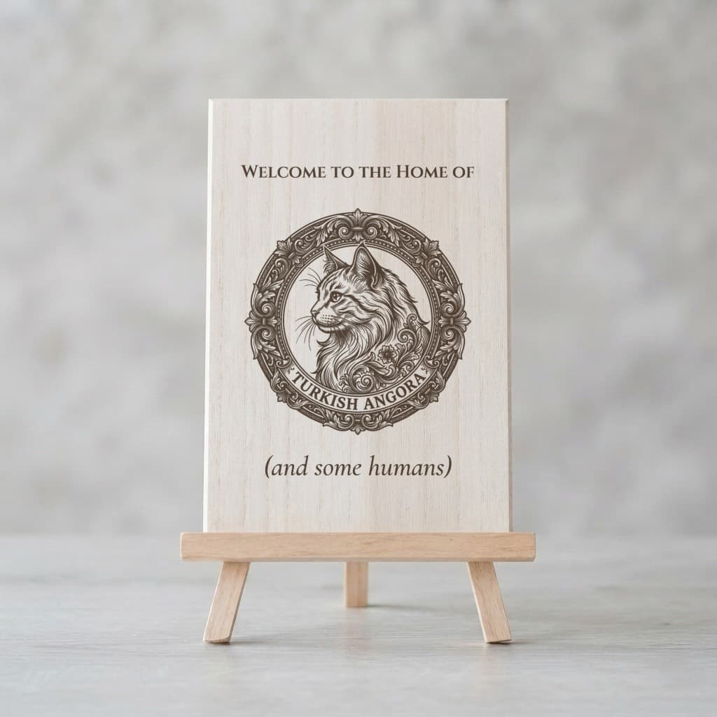 Turkish Angora Renaissance Portrait Wooden Welcome Board