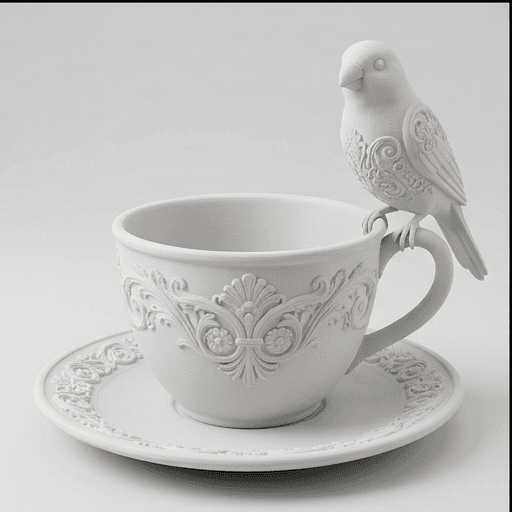 Star finch Renaissance Portrait Trinket Tray (Matte White) 3