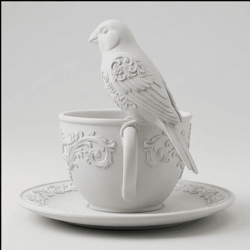 Star finch Renaissance Portrait Trinket Tray (Matte White) 4