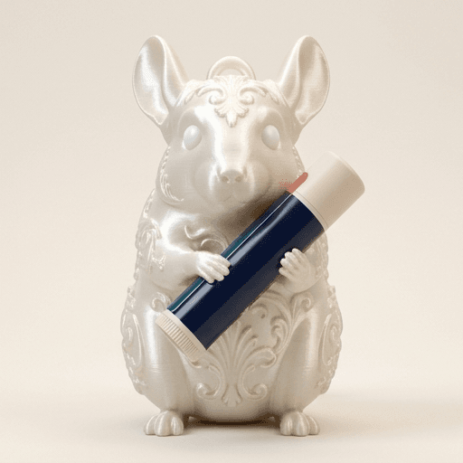 Chinchilla Renaissance Portrait Lip Balm Case (Pearl White)