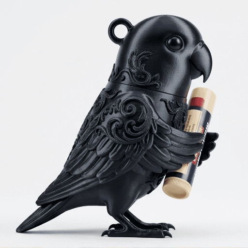 コザクラインコのルネサンス肖像画リップケース(シルクブラック) 2