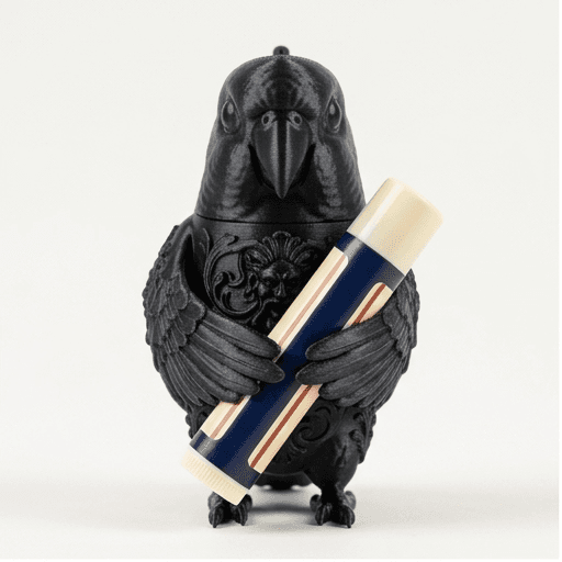 ウロコインコのルネサンス肖像画リップケース(シルクブラック)