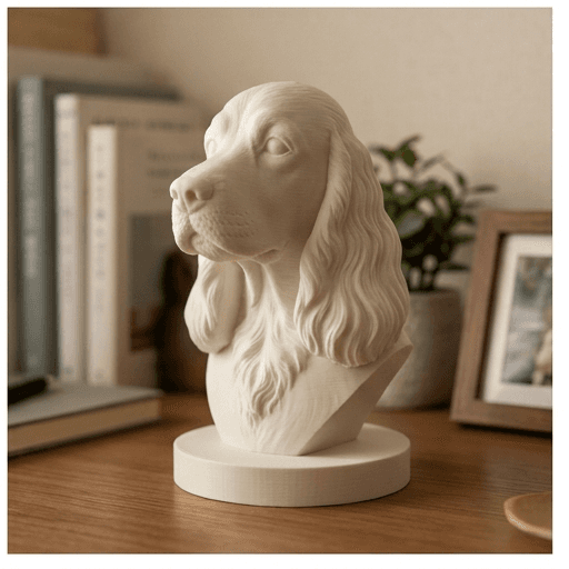cocker spaniel Renaissance Portrait Bust Sculpture