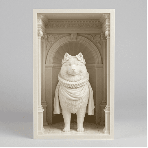 サモエドのルネサンス肖像画ブックヌーク