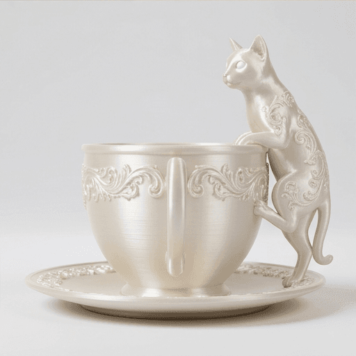 シャム猫のルネサンス肖像画アクセサリートレイ(シルクホワイト) 4