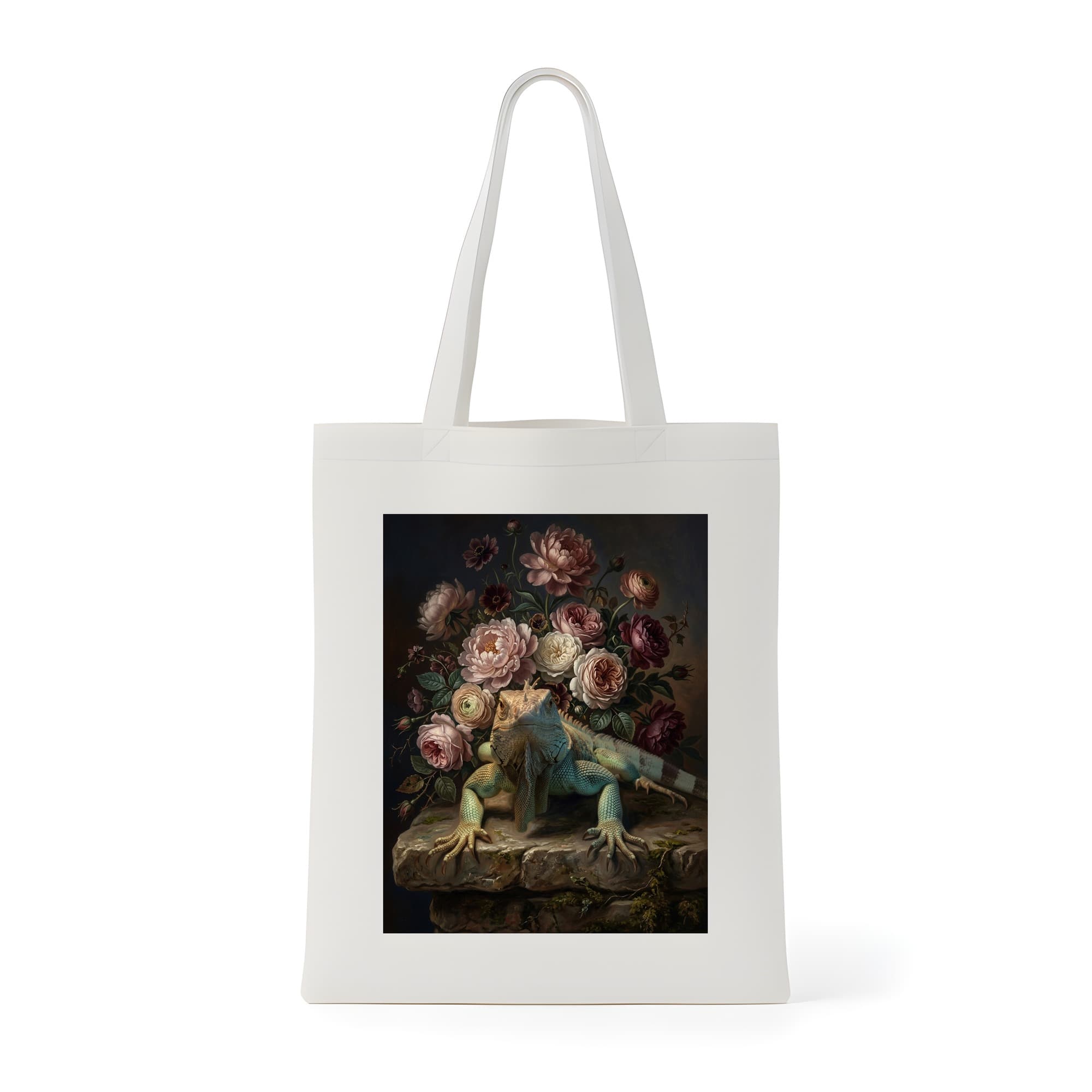 Blue Iguana Floral Oil-Painting Floral Tote Bag