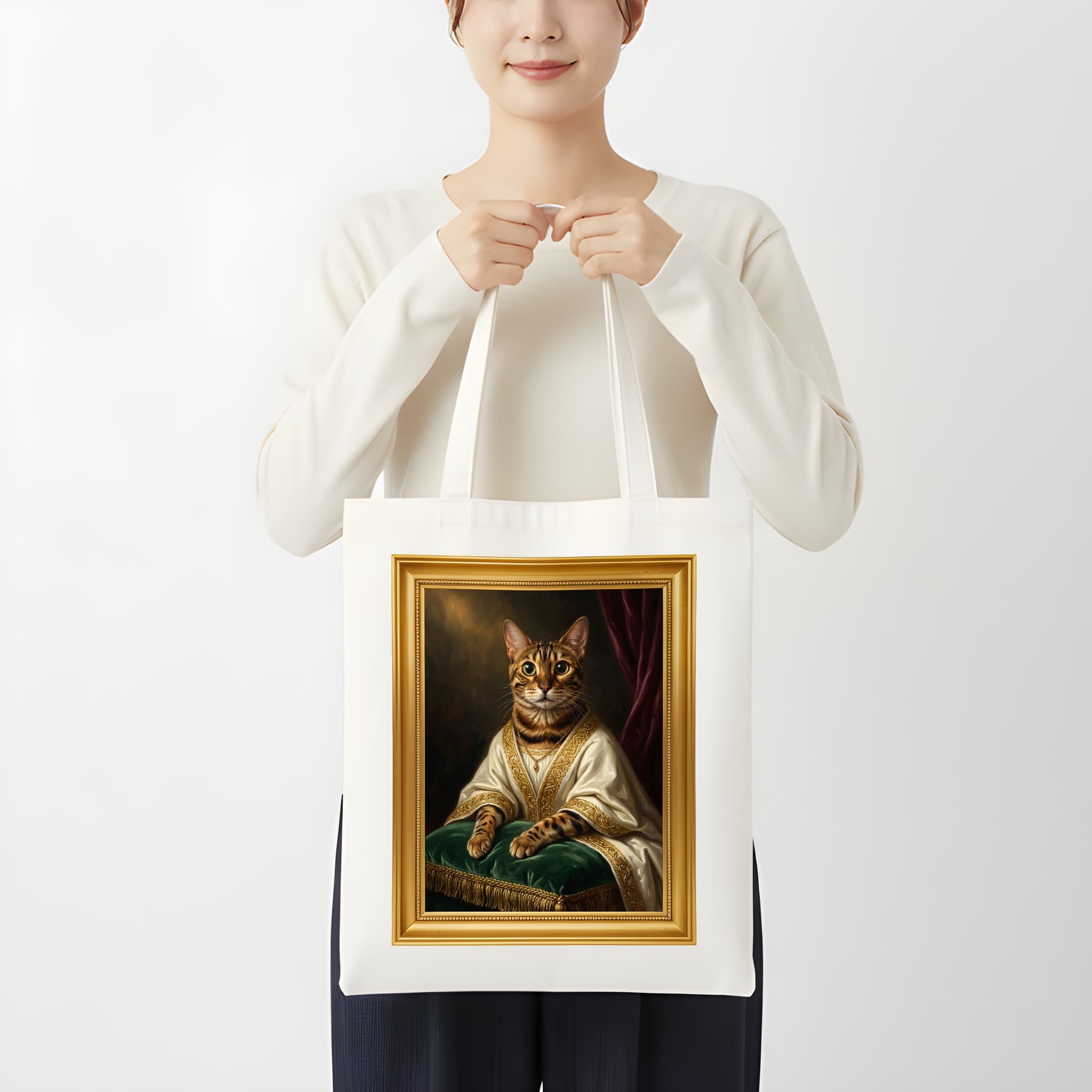 ベンガルのルネサンス肖像画トートバッグ(カラープリント・額縁デザインあり) 3