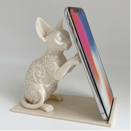 デボンレックスのルネサンス肖像画スマホスタンド(シルクホワイト)