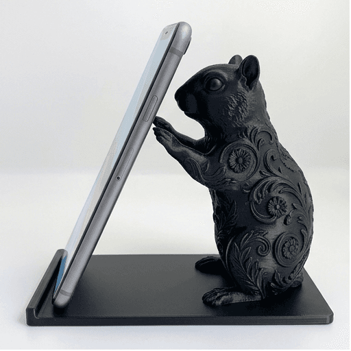 リチャードソンジリスのルネサンス肖像画スマホスタンド(シルクブラック)