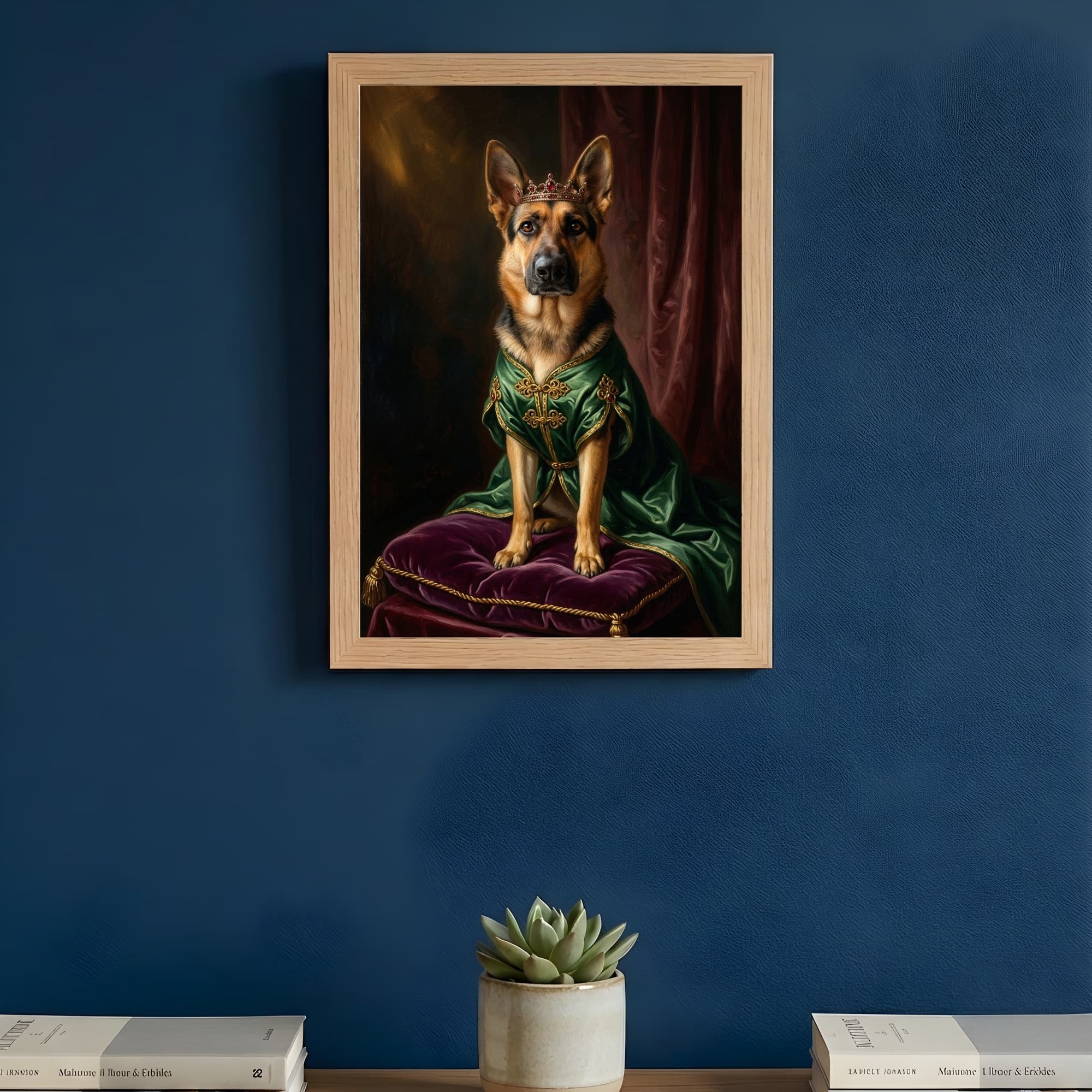 German shepherd Renaissance Portrait Framed Art Print (A4) 3