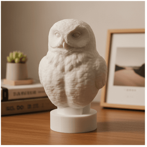 Snowy owl Renaissance Portrait Bust Sculpture