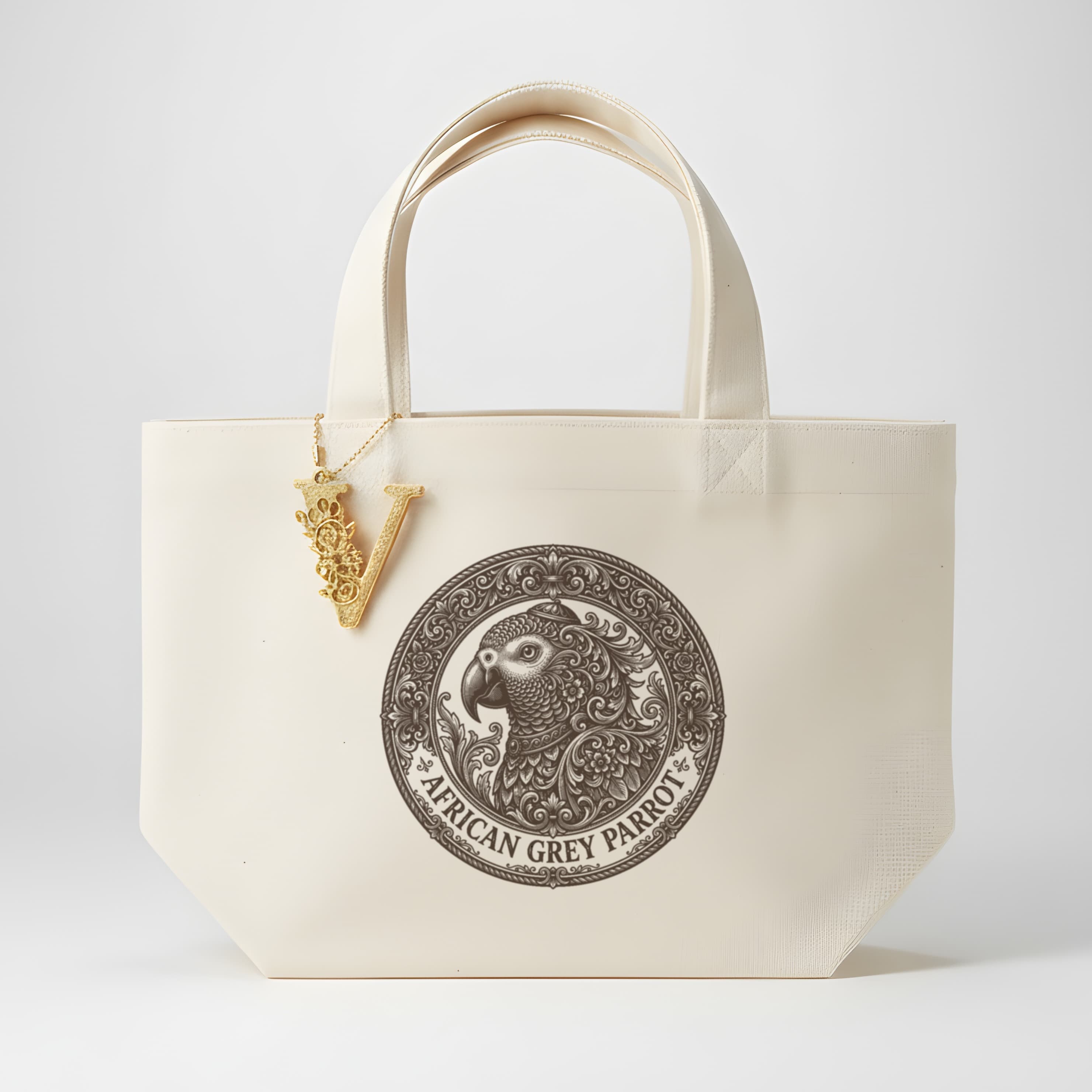African Grey Parrot Renaissance Portrait Mini Tote Bag