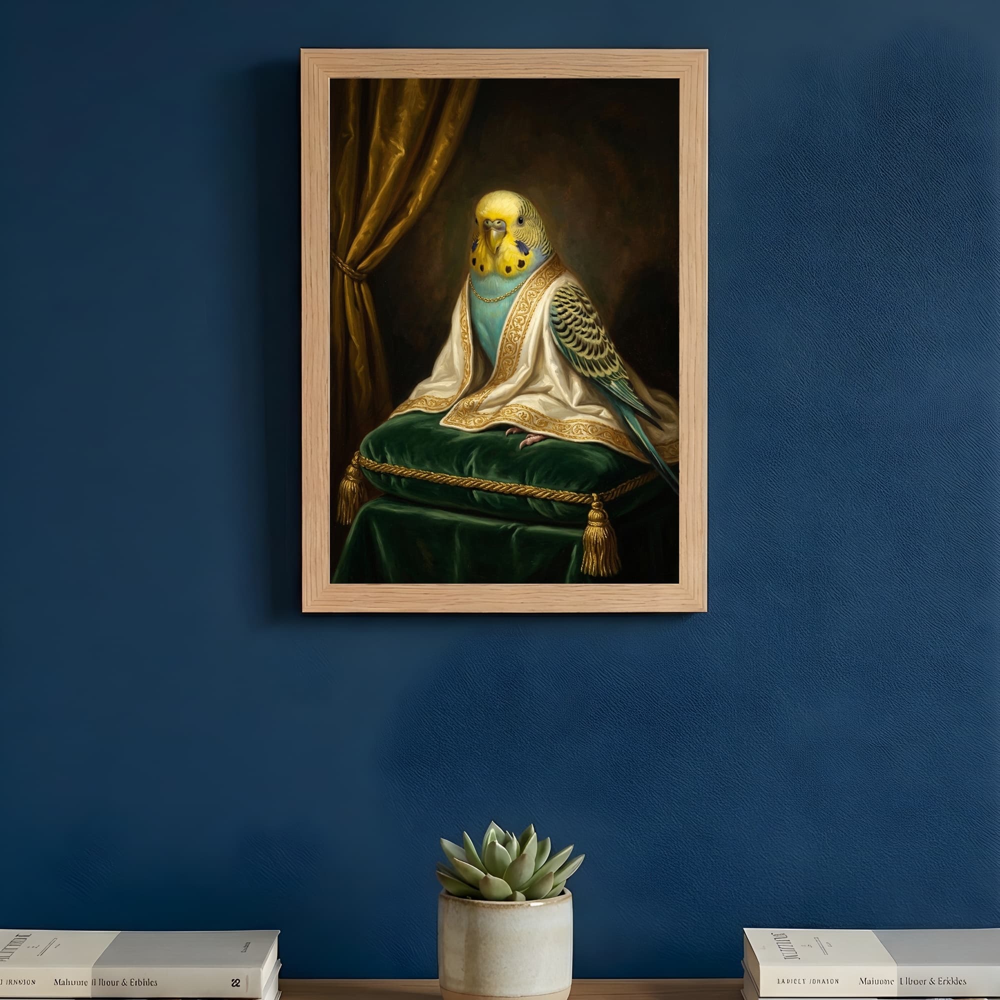 Budgerigar Renaissance Portrait Framed Art Print (A4) 3
