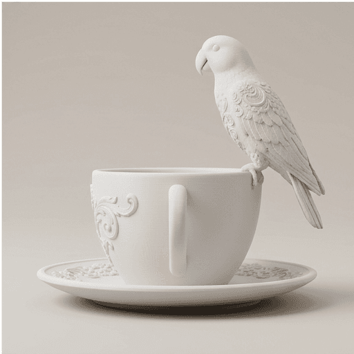 Eclectus Parrot Renaissance Portrait Trinket Tray (Matte White) 4