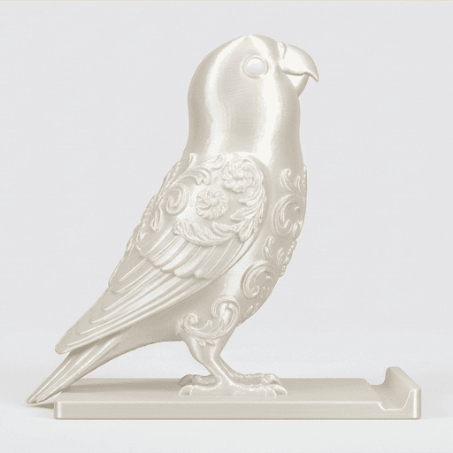 コザクラインコのルネサンス肖像画スマホスタンド(シルクホワイト) 4