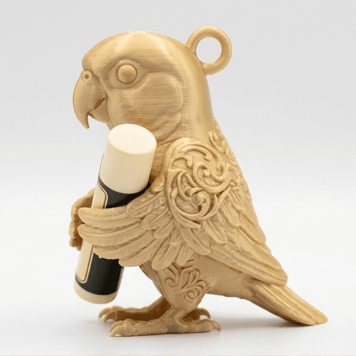 ウロコインコのルネサンス肖像画リップケース(シルクゴールド) 2