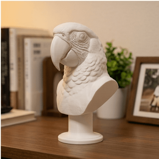 コンゴウインコのルネサンス肖像画胸像