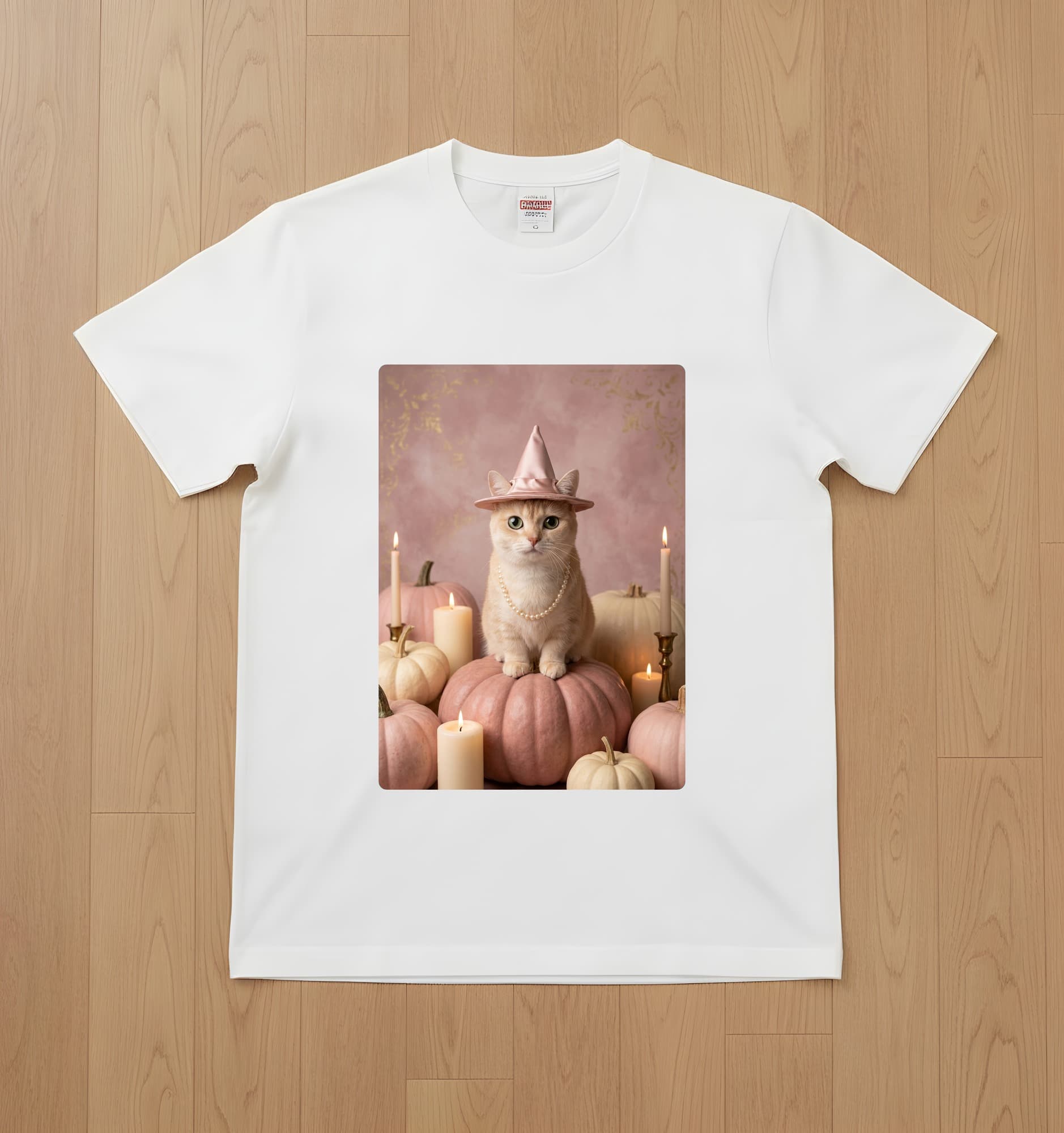 Munchkin Pumpkin & Candlelight Oil-Painting Halloween T-Shirt (White)