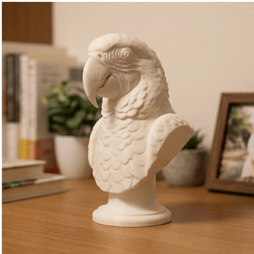 ルリコンゴウインコのルネサンス肖像画胸像
