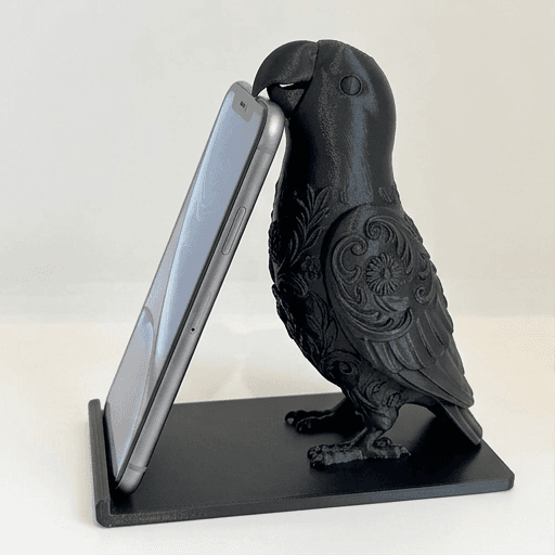 オオハナインコのルネサンス肖像画スマホスタンド(シルクブラック)