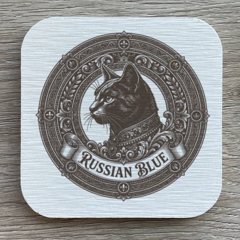 Russian Blue Renaissance Portrait Coaster Set