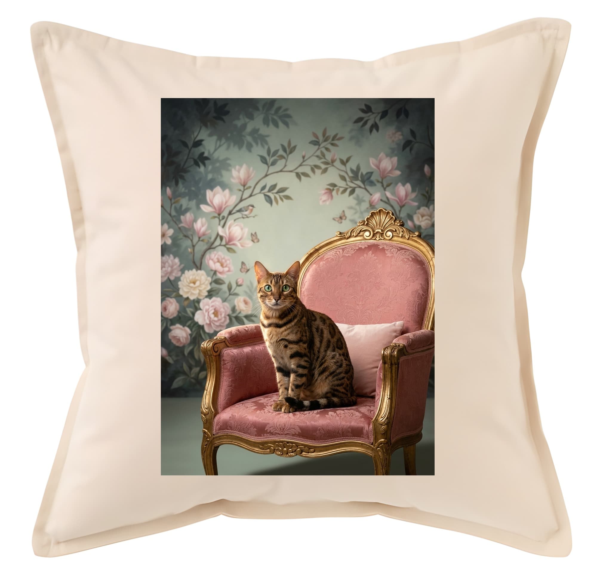 Bengal Shabby Pink Oil-Painting Rococo Cushion