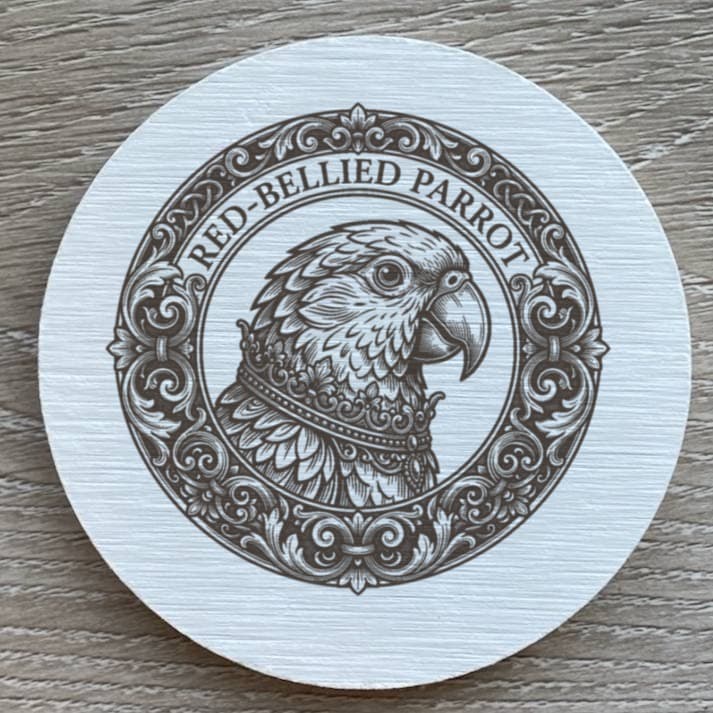 アカハラインコのルネサンス肖像画コースターセット 2