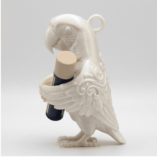 ベニコンゴウインコのルネサンス肖像画リップケース(シルクホワイト) 2