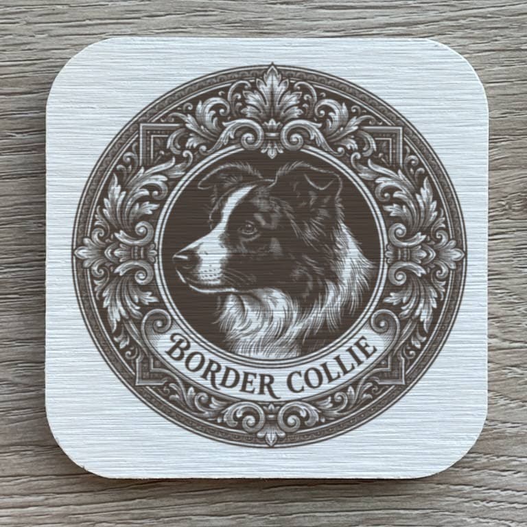 border collie Renaissance Portrait Coaster Set