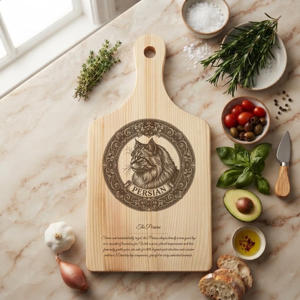 Persian Renaissance Portrait Wooden Cutting Board 2