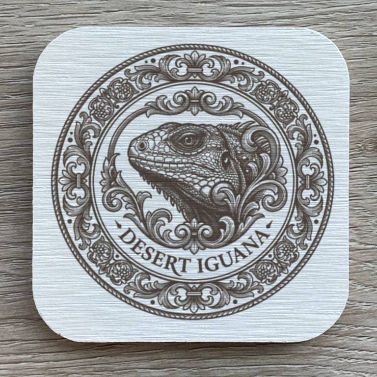 Desert Iguana Renaissance Portrait Coaster Set