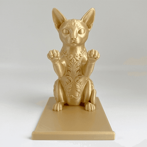 アビシニアンのルネサンス肖像画スマホスタンド(シルクゴールド) 3