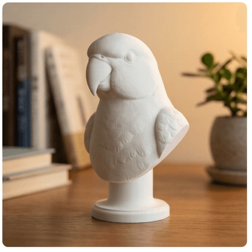 Indian Ringneck Parakeet Renaissance Portrait Bust Sculpture