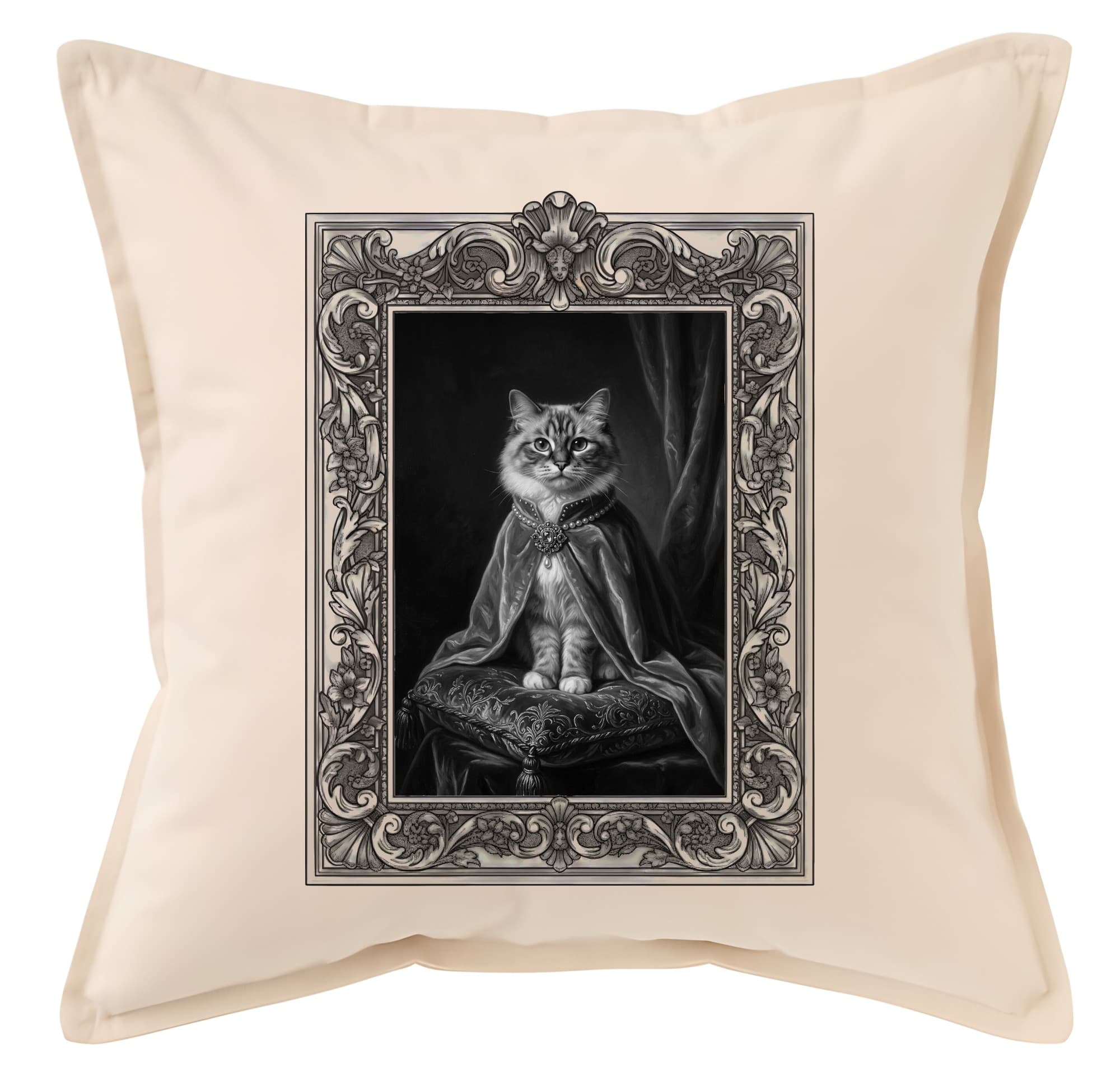 Ragdoll Renaissance Portrait Throw Cushion (Framed Design)