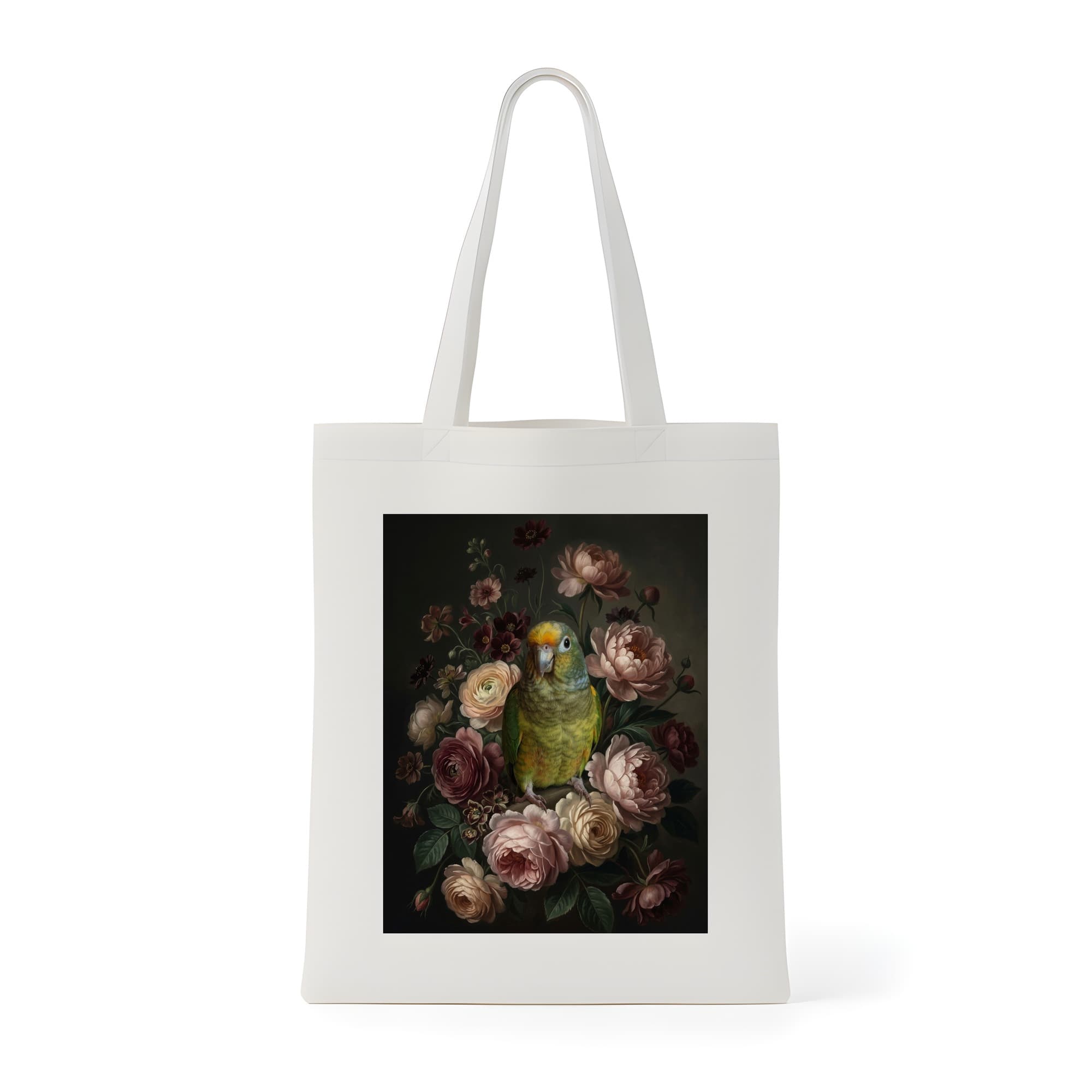 メイヤーズパロットの花の油絵風アート花柄トートバッグ