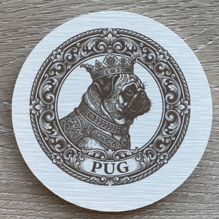 パグのルネサンス肖像画コースターセット 2