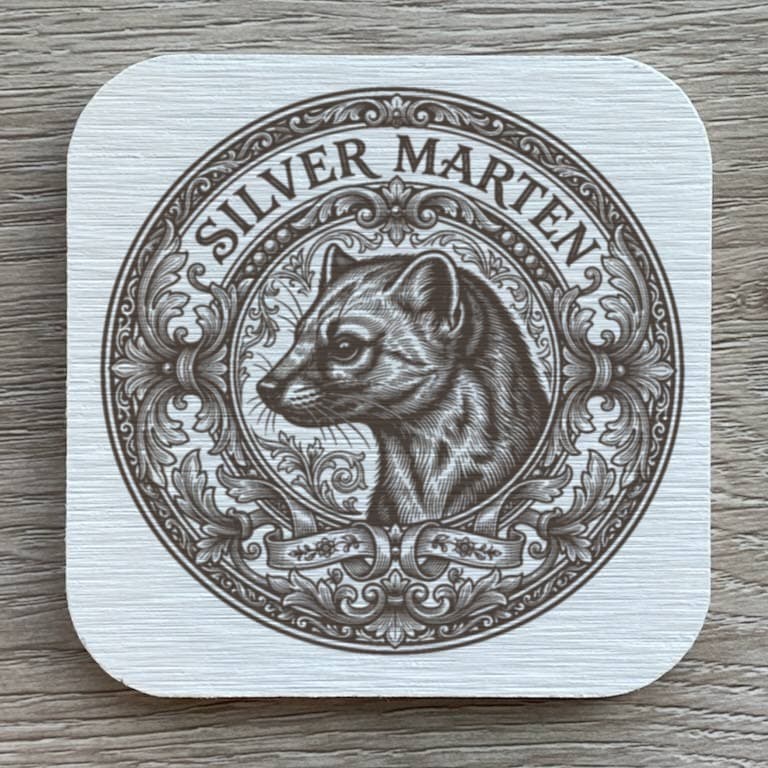 Silver Marten Renaissance Portrait Coaster Set