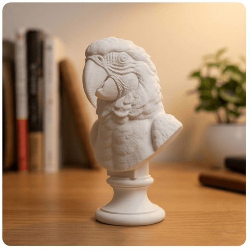 ルリコンゴウインコのルネサンス肖像画胸像