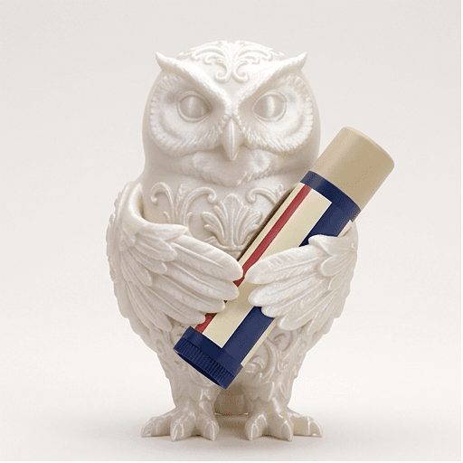 Snowy owl Renaissance Portrait Lip Balm Case (Pearl White)