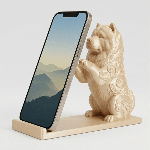 Chow Chow Renaissance Portrait Phone Stand (Silky Gold)