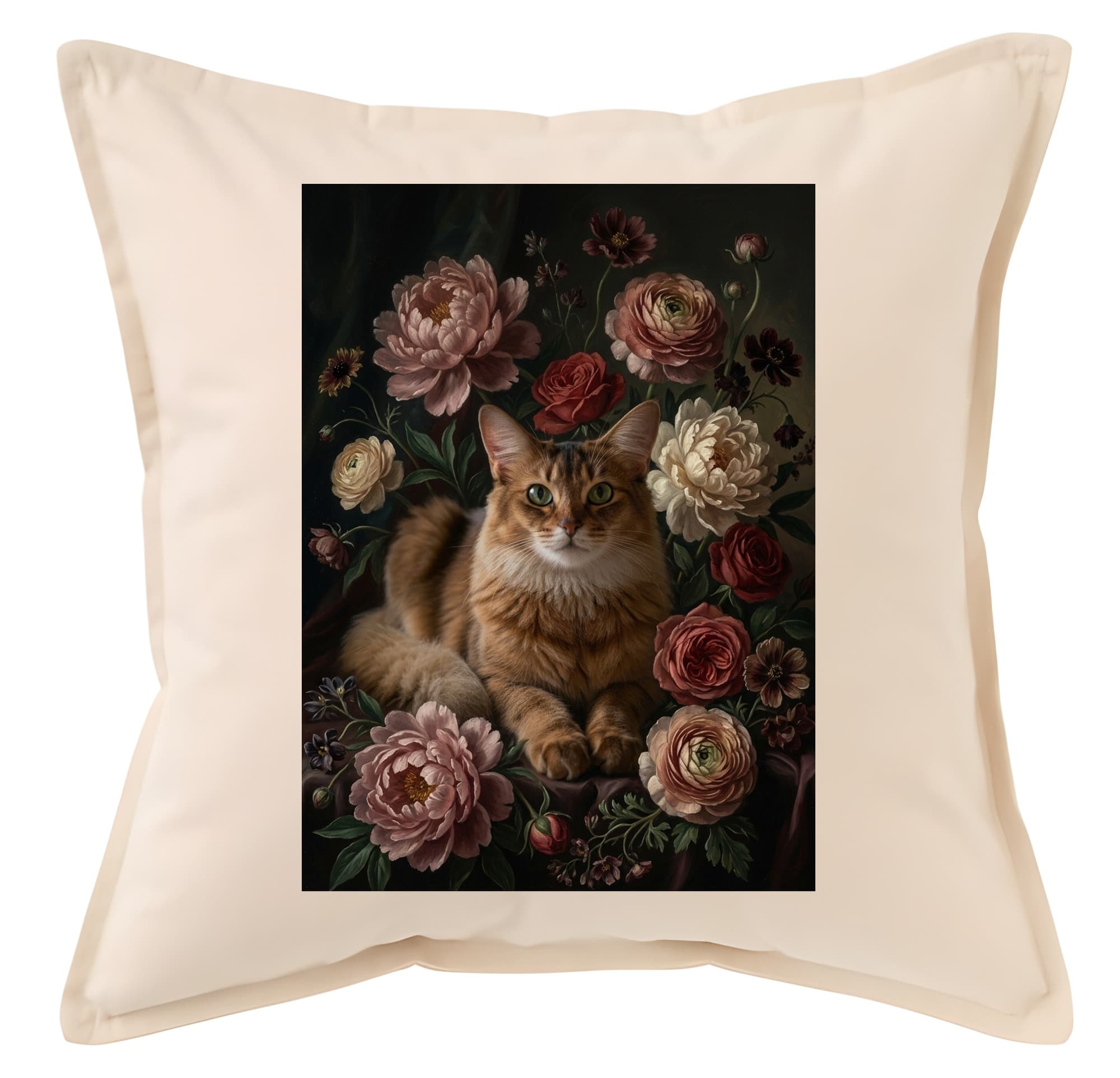 Somali Floral Oil-Painting Floral Cushion