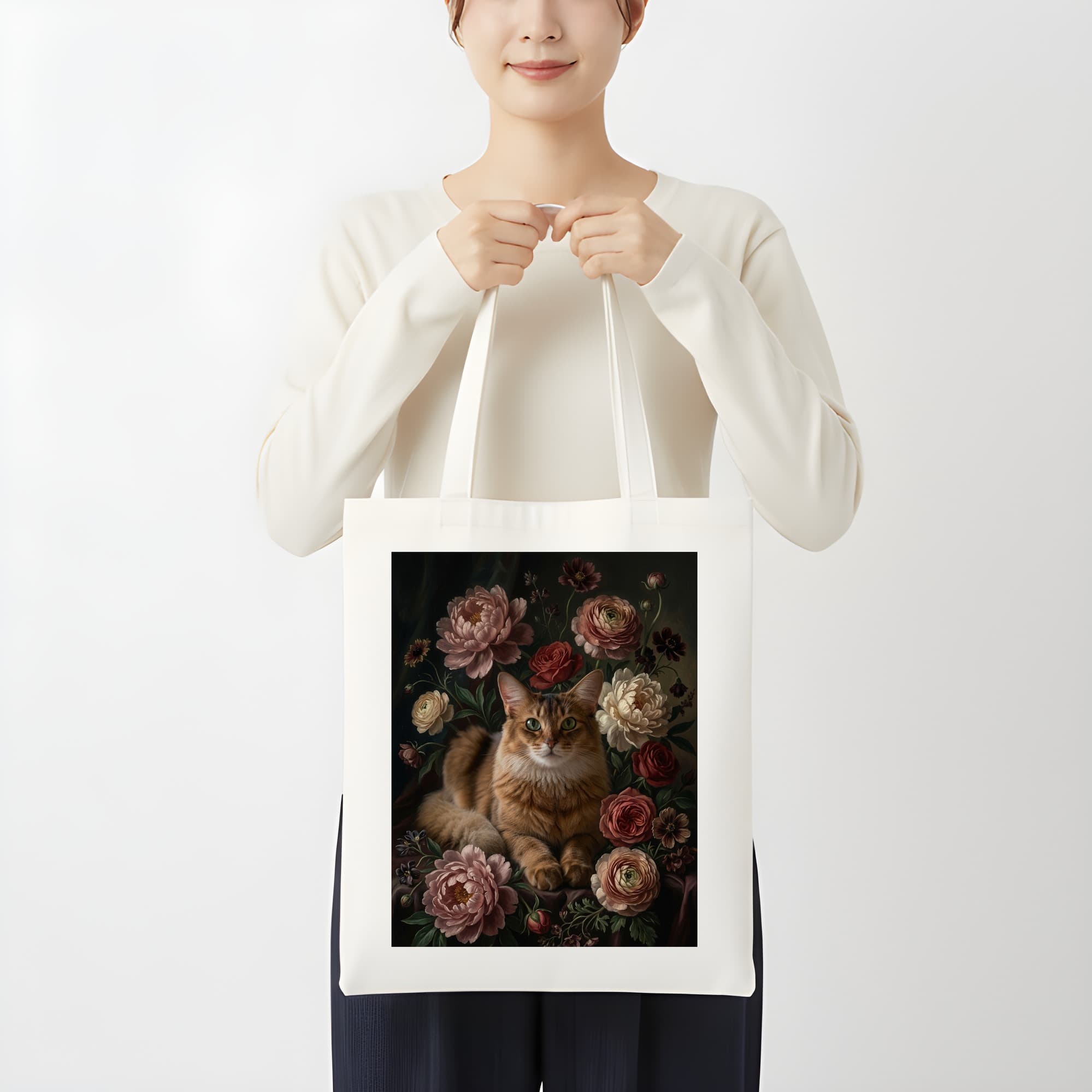 Somali Floral Oil-Painting Floral Tote Bag 3