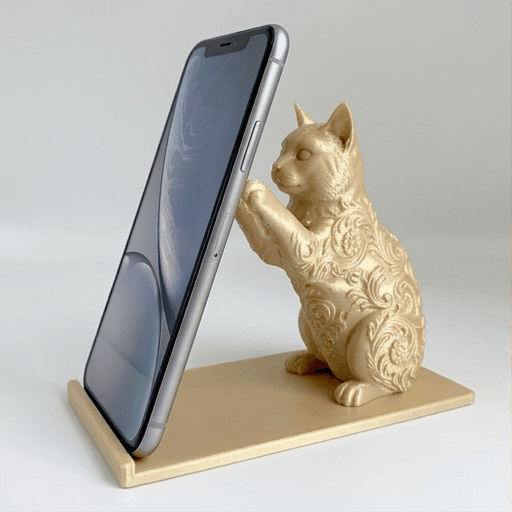 Chartreux Renaissance Portrait Phone Stand (Silky Gold)
