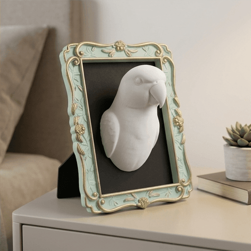 ワカケホンセイインコのルネサンス肖像画壁掛けレリーフ