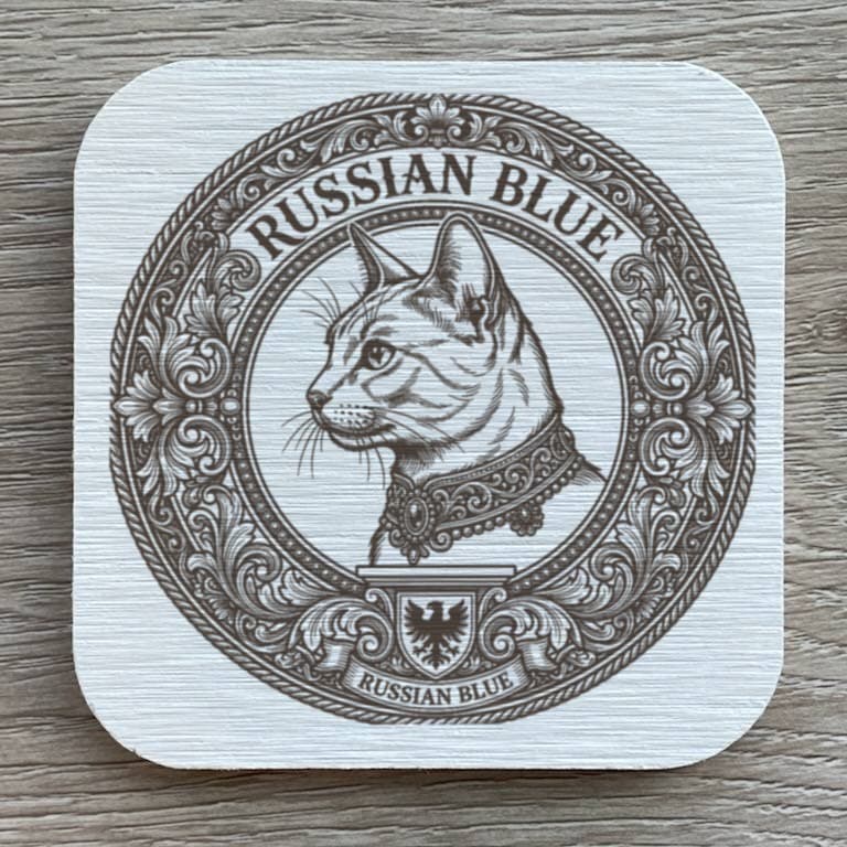 Russian Blue Renaissance Portrait Coaster Set