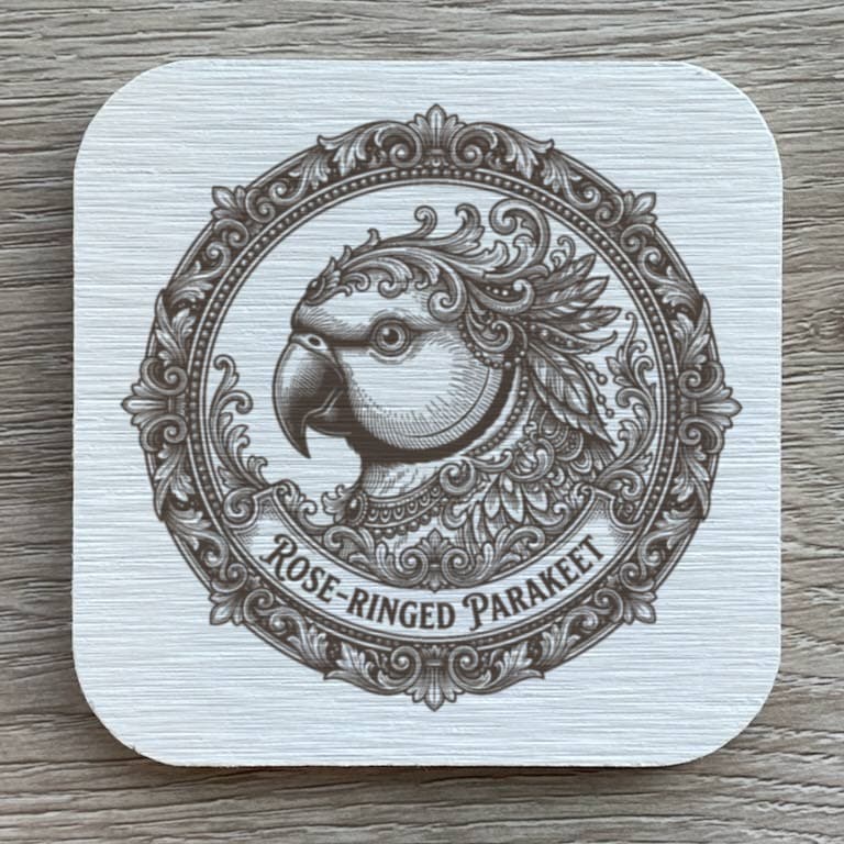 ワカケホンセイインコのルネサンス肖像画コースターセット