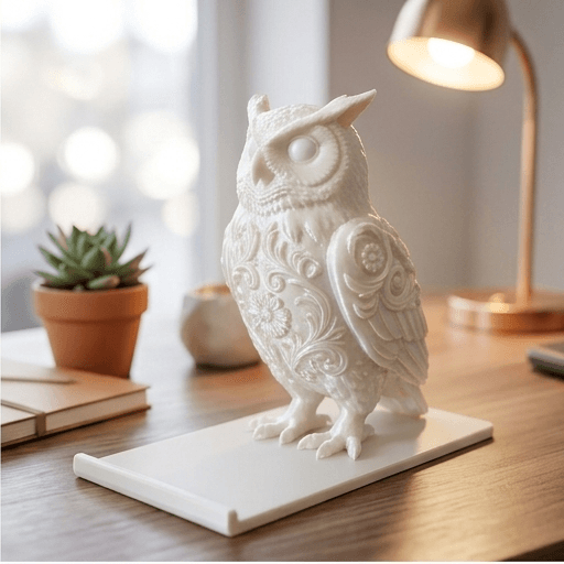 ベンガルワシミミズクのルネサンス肖像画スマホスタンド(シルクホワイト) 2